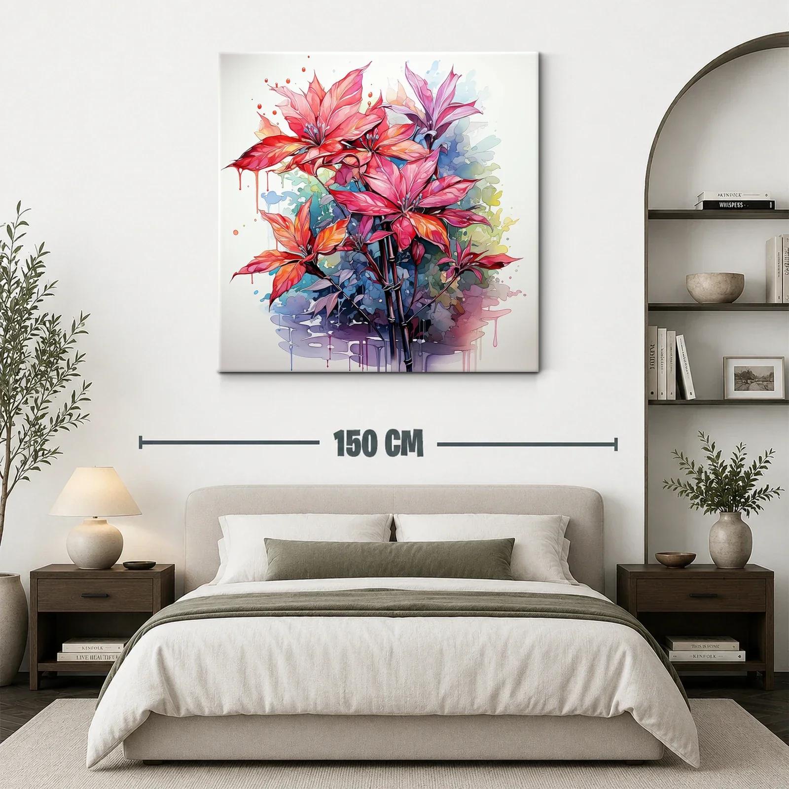 Flores vibrantes con tonos rojos y lilas detalles — miniatura 3