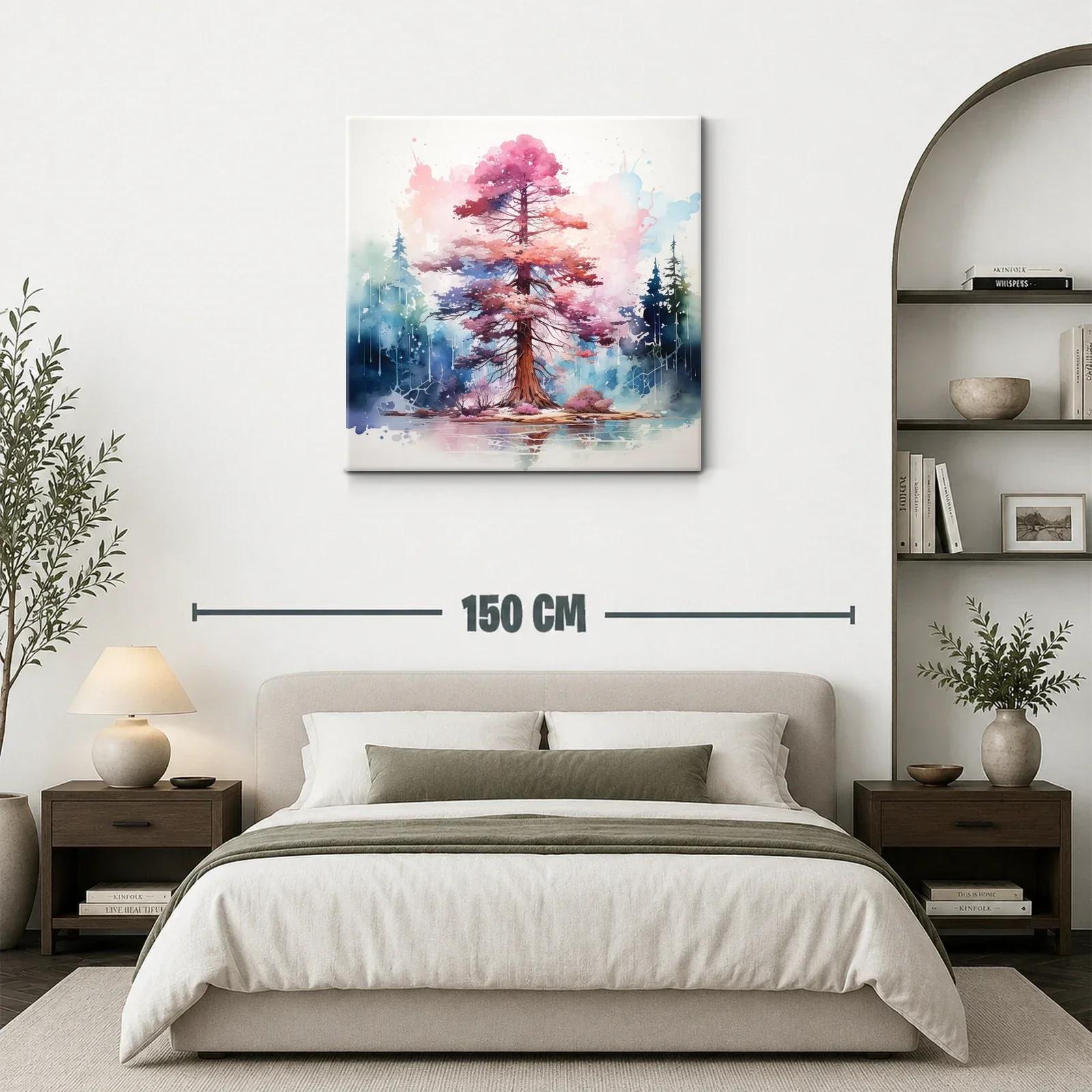 Árbol en tonos rosas y azules con reflejo en agua — miniatura 3
