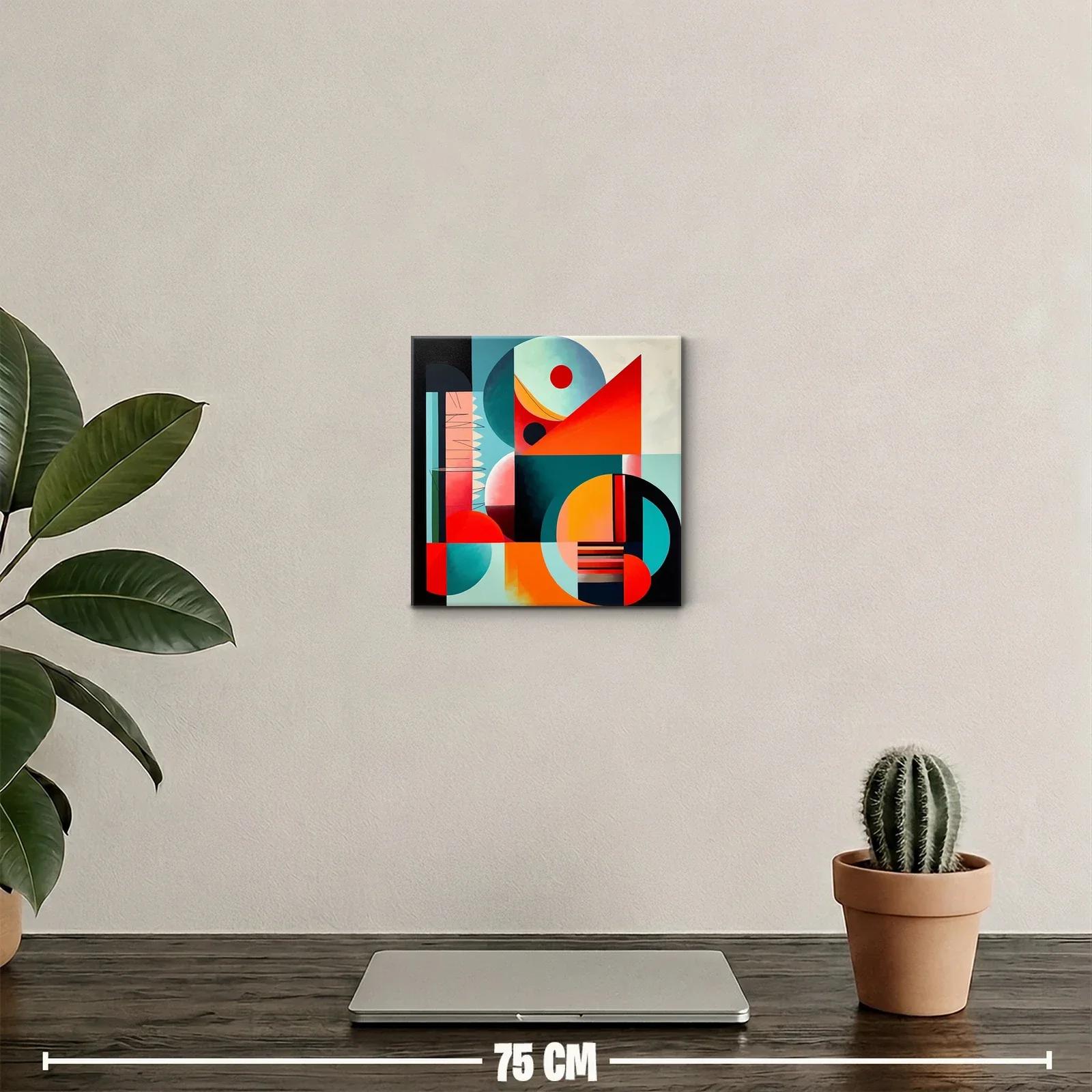 Composición geométrica con vibrantes tonos rojos y azules — miniatura 2