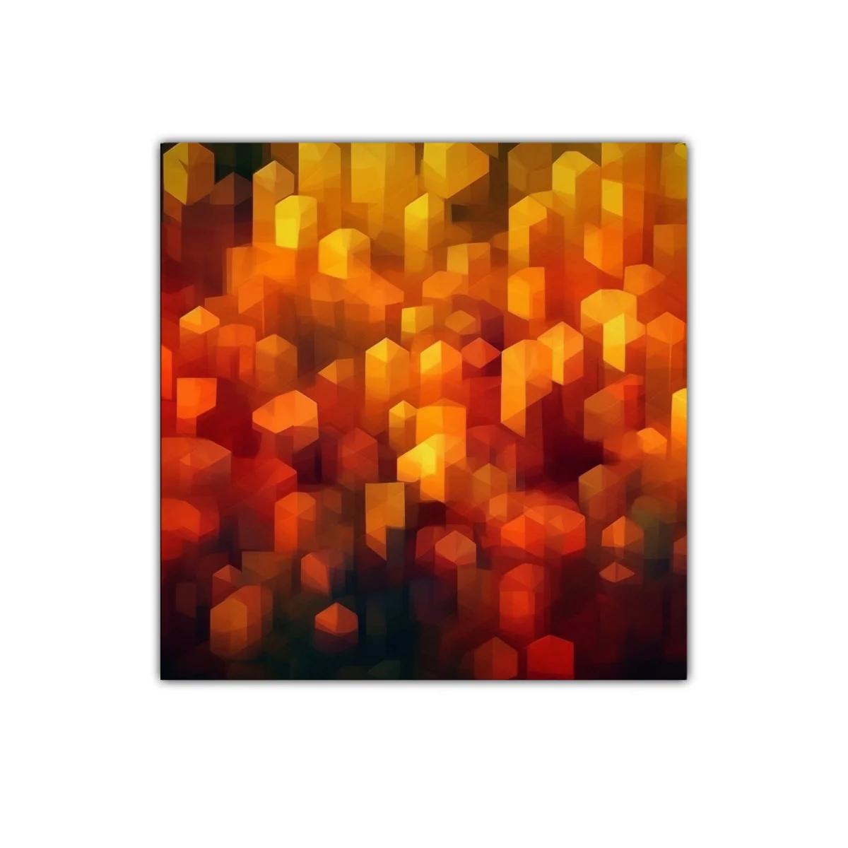 Cuadro abstracto en tonos cálidos y geométricos — miniatura 1