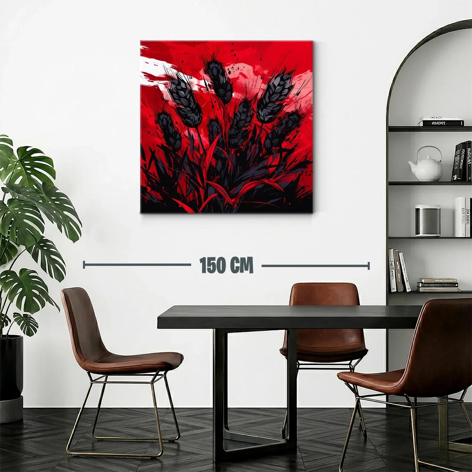 Impactante composición floral en rojo y negro vibrante — miniatura 2