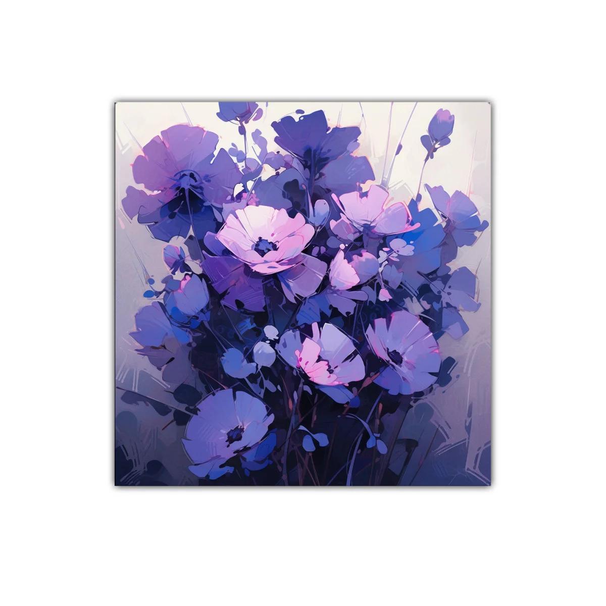 Cuadro Floral en Tonos Morados y Rosados para Decoración — imagen principal