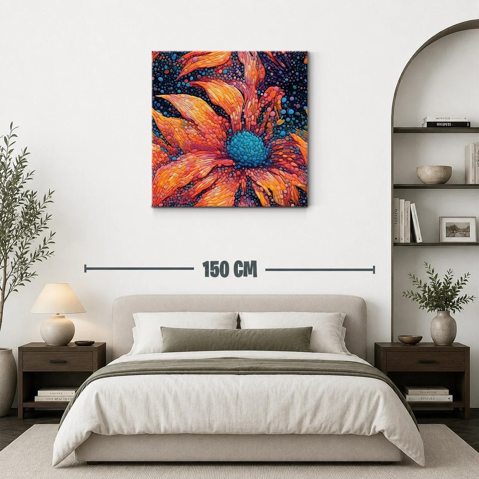 Flores vibrantes con detalles abstractos en tonos cálidos — miniatura 3
