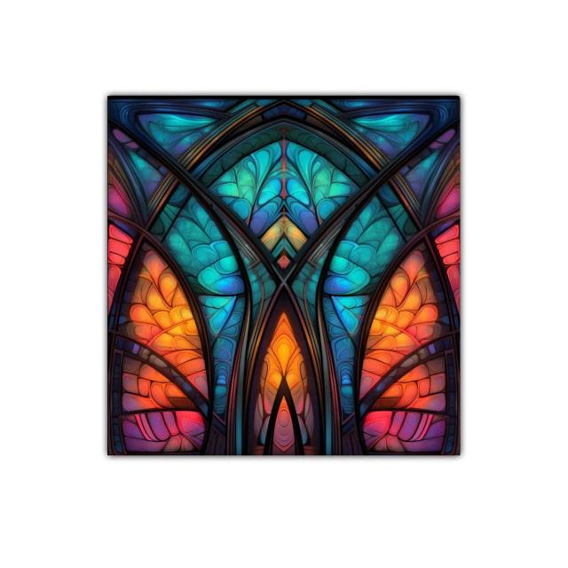 Cuadro decorativo con diseño de vitrales multicolor moderno