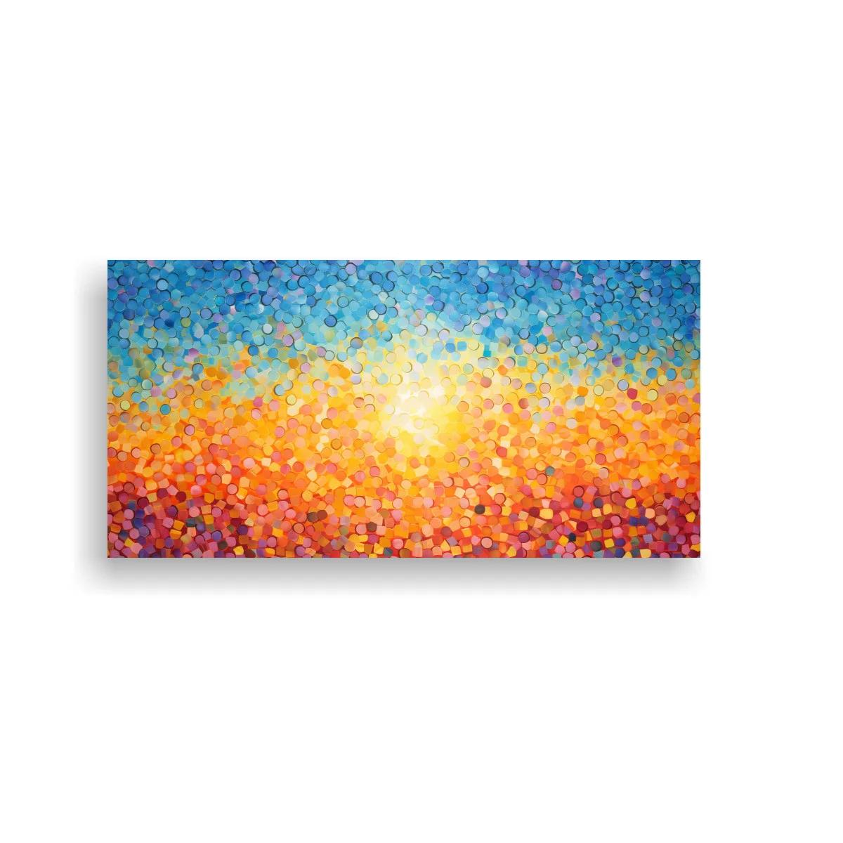 Cuadro sol brillante sobre horizonte abstracto con resplandor luminoso — imagen principal