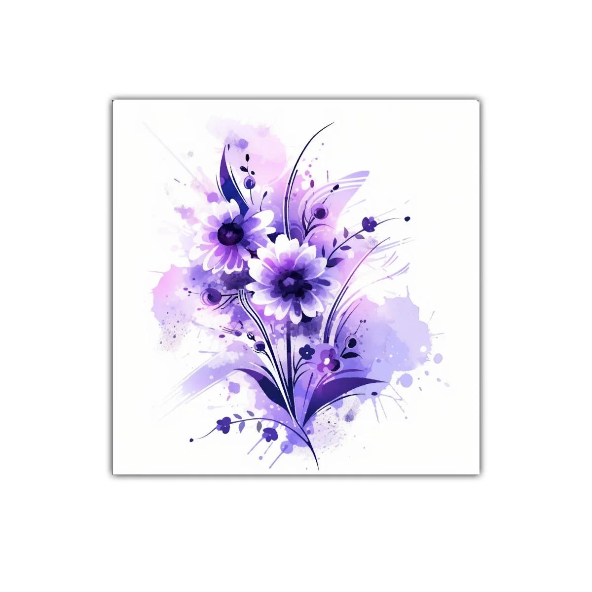 Composición floral en tonos morados y lilas delicados