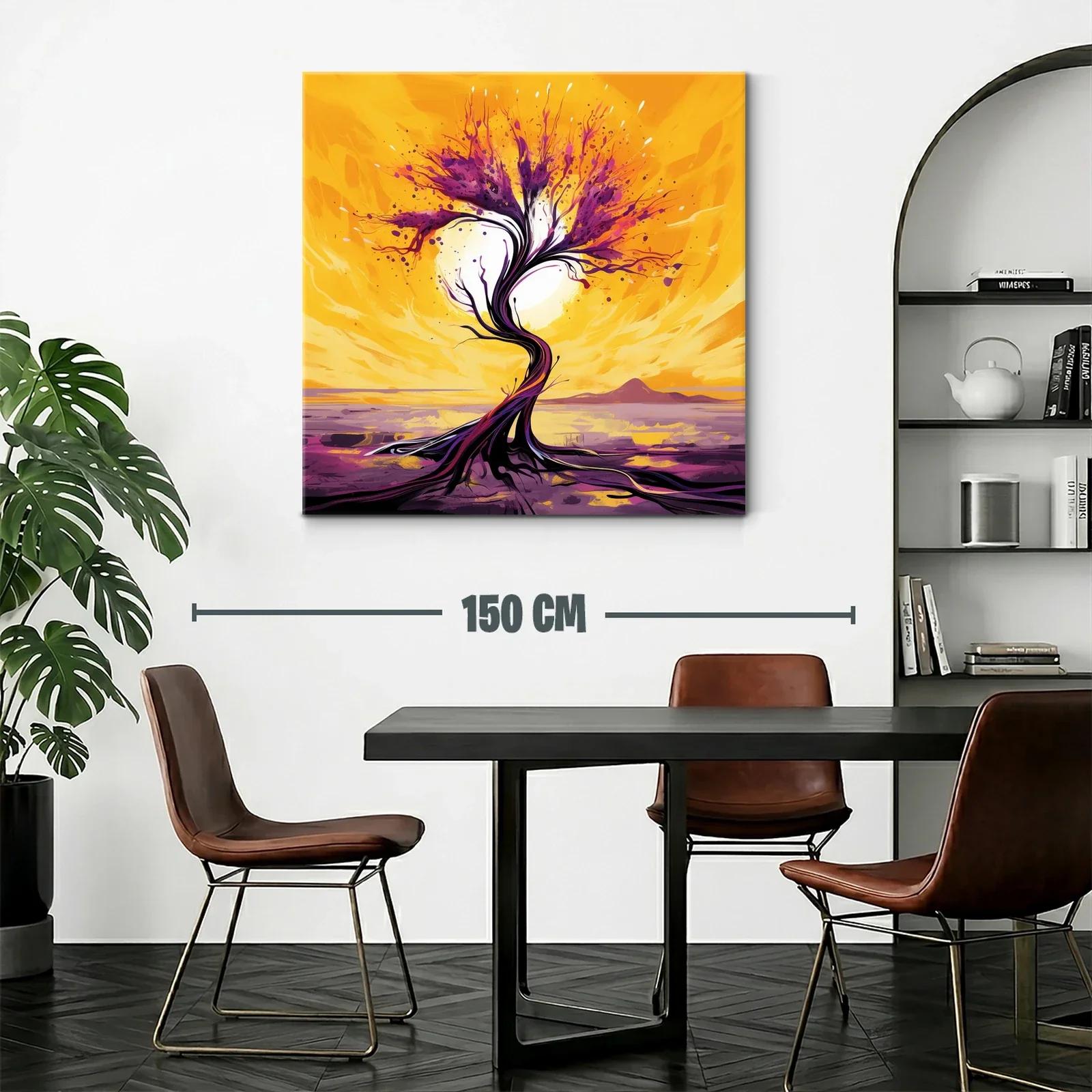 Árbol abstracto en vibrantes tonos morados y amarillos — miniatura 2