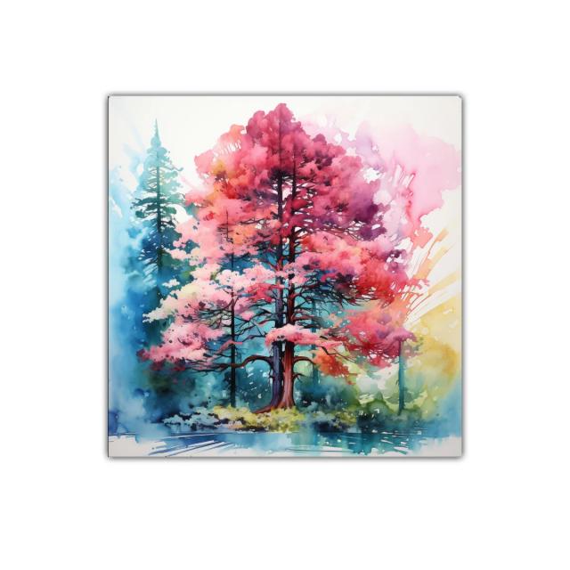 Árbol en tonos vivos con vibrantes matices naturales