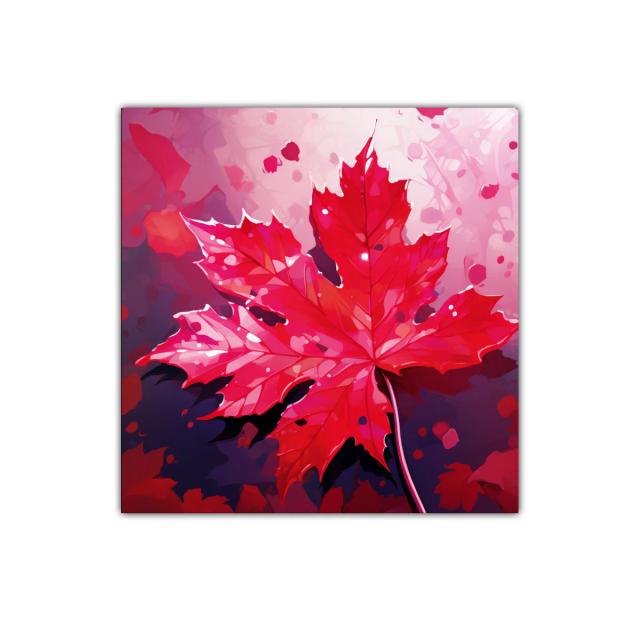 Brillante hoja de arce en tonos rojos vibrantes