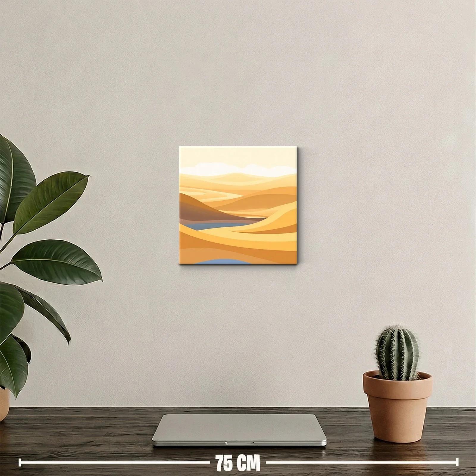 Paisaje minimalista de dunas y lagunas en tonos cálidos — miniatura 2