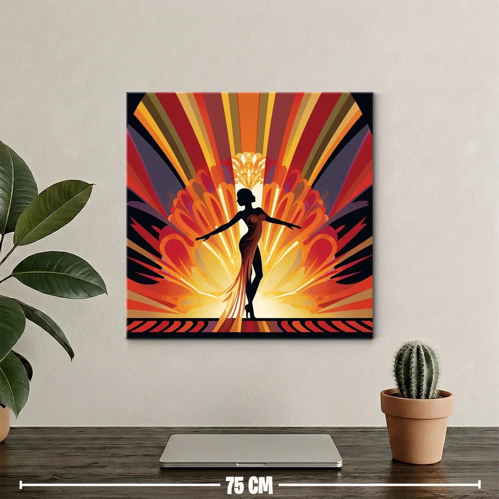 Figura femenina con luces cálidas y diseño art déco — miniatura 2