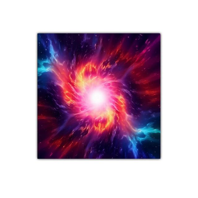 Impacto cósmico en tonos vibrantes y luminosos