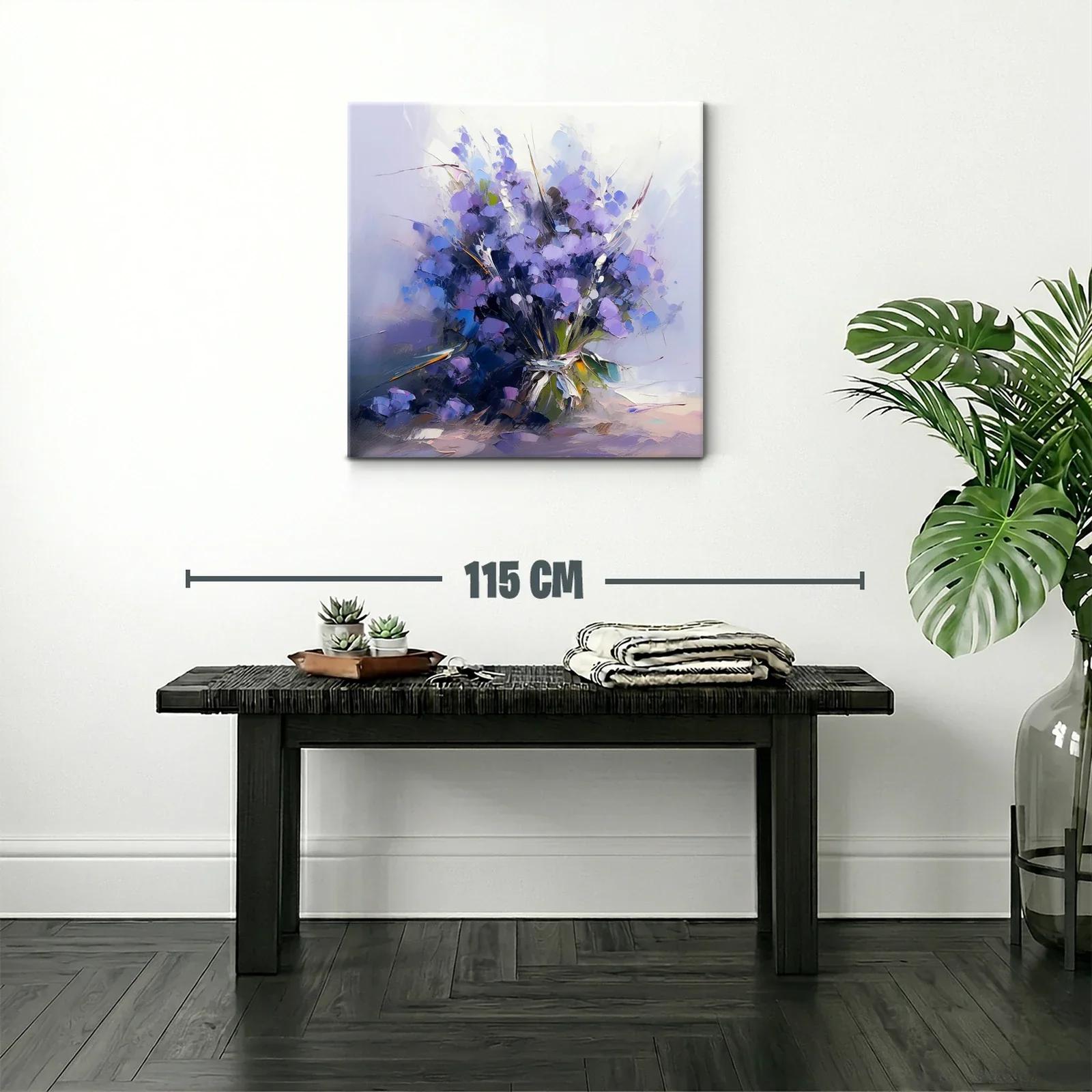 Ramito de flores en tonos lilas y azules vibrantes — miniatura 2