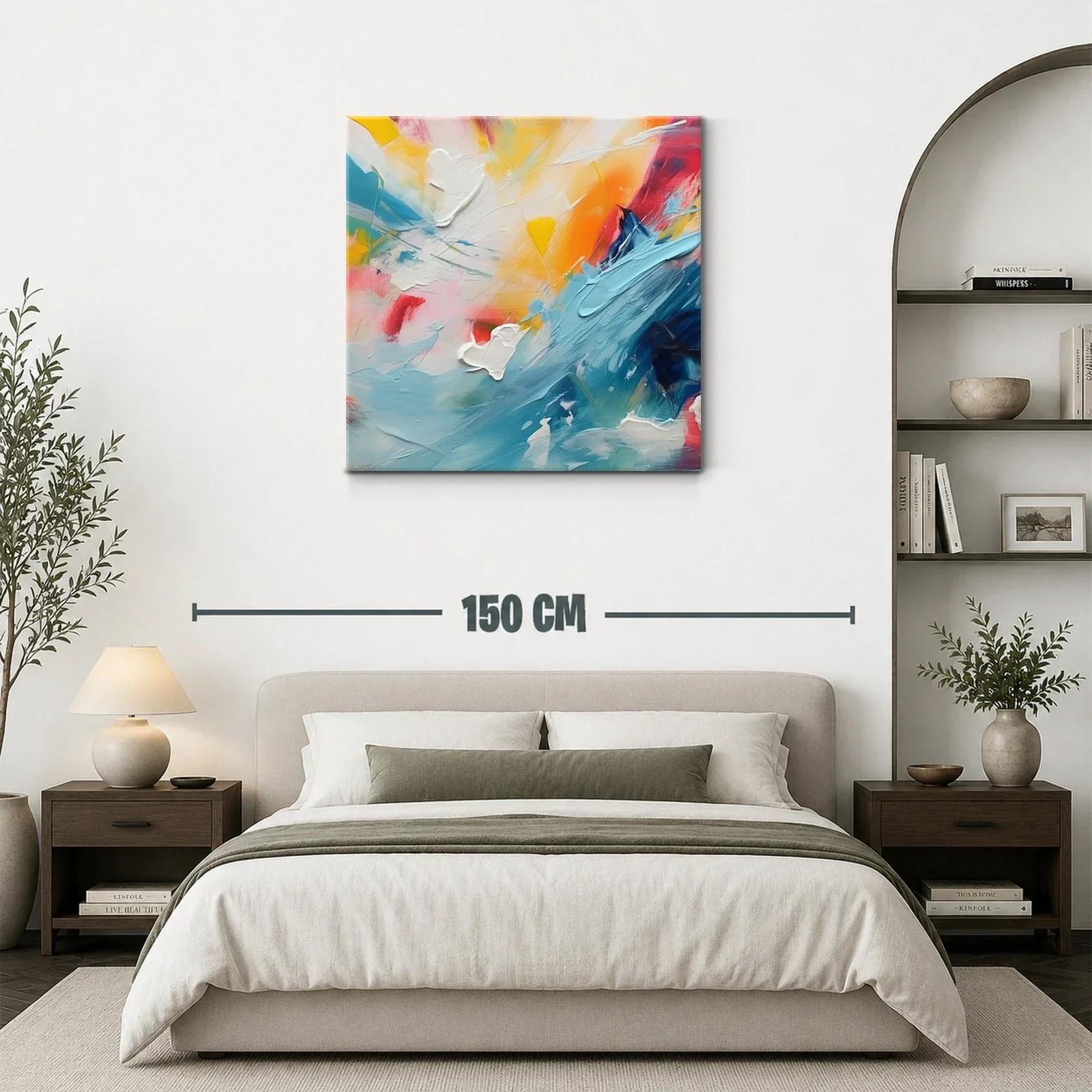 Cuadro abstracto en tonos vibrantes con toques dinámicos — miniatura 3