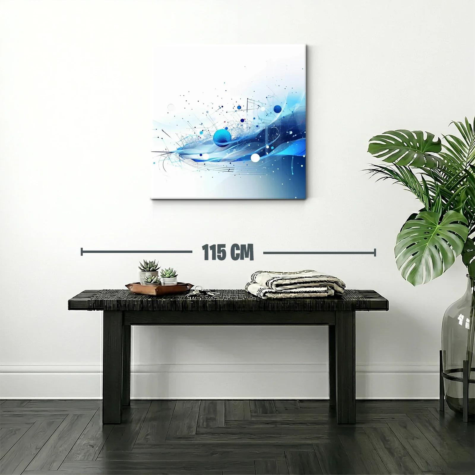 Composición abstracta en tonos azul y blanco dinámicos — miniatura 2