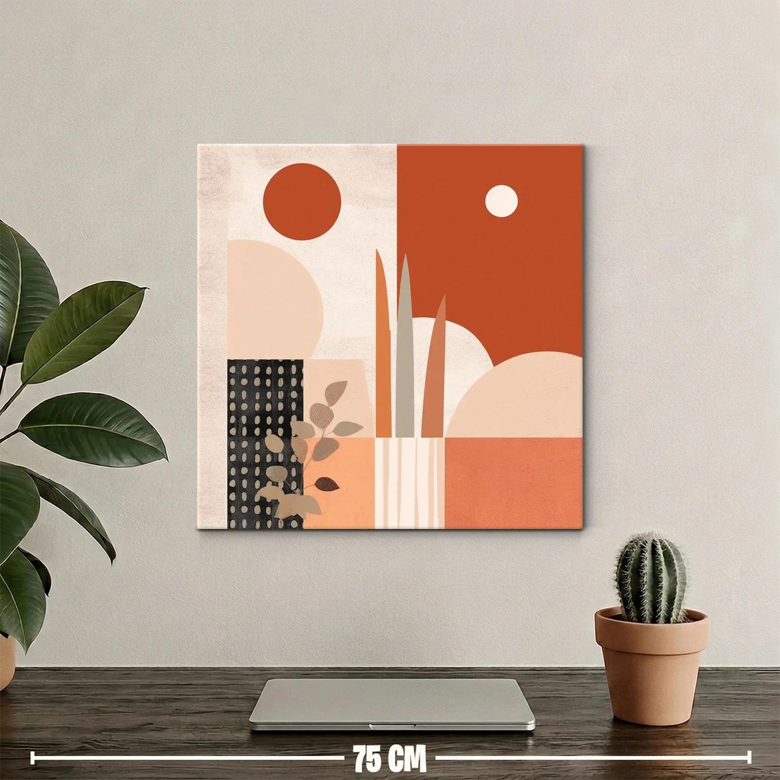 Arte geométrico con tonos tierra y formas abstractas armoniosas — miniatura 2