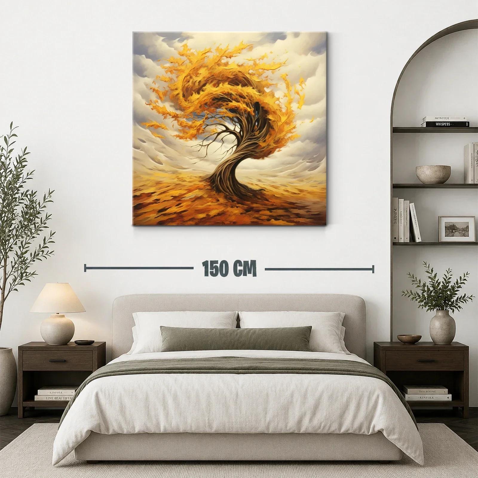 Árbol de otoño en movimiento con hojas doradas — miniatura 3