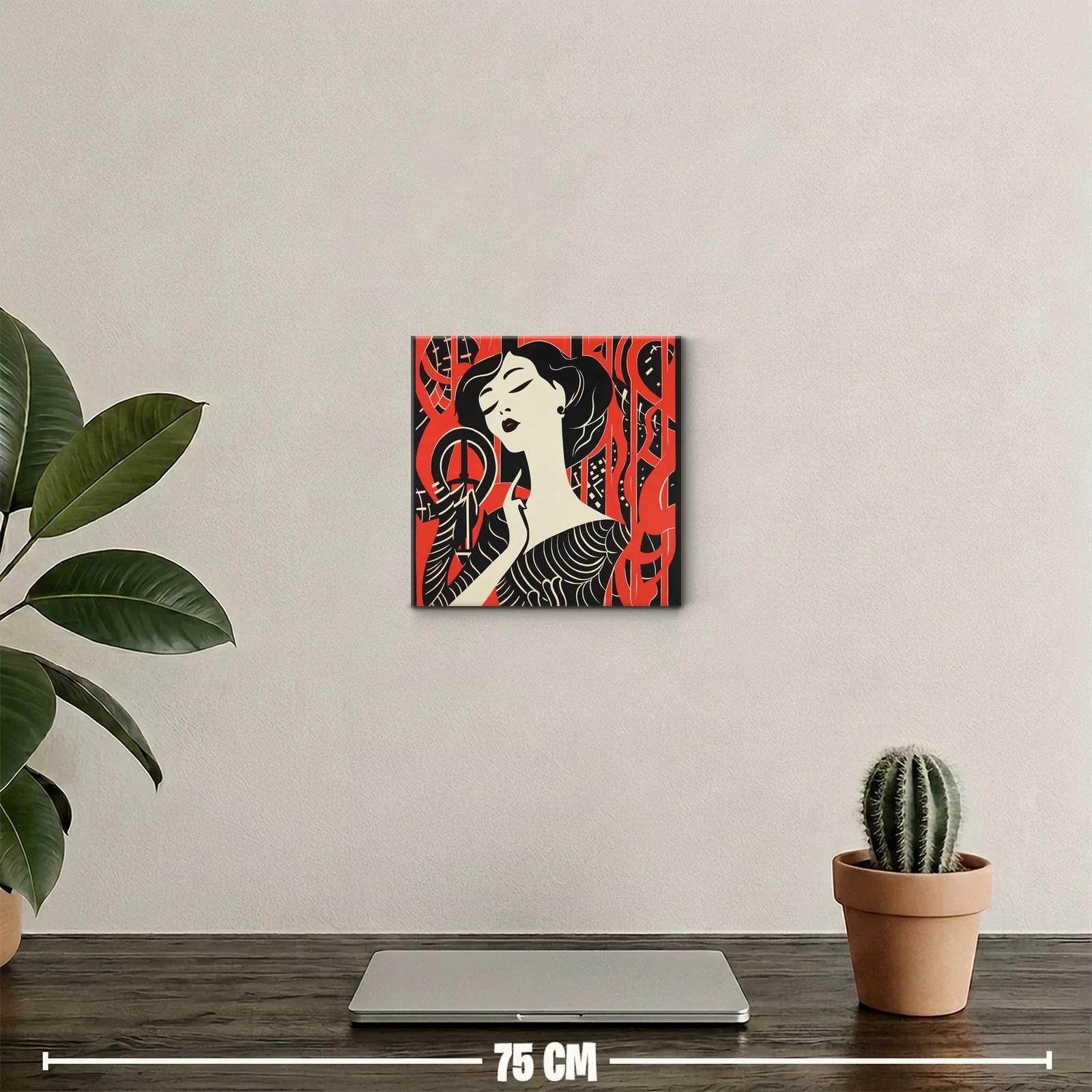 Retrato femenino en estilo art déco con contrastes intensos — miniatura 2