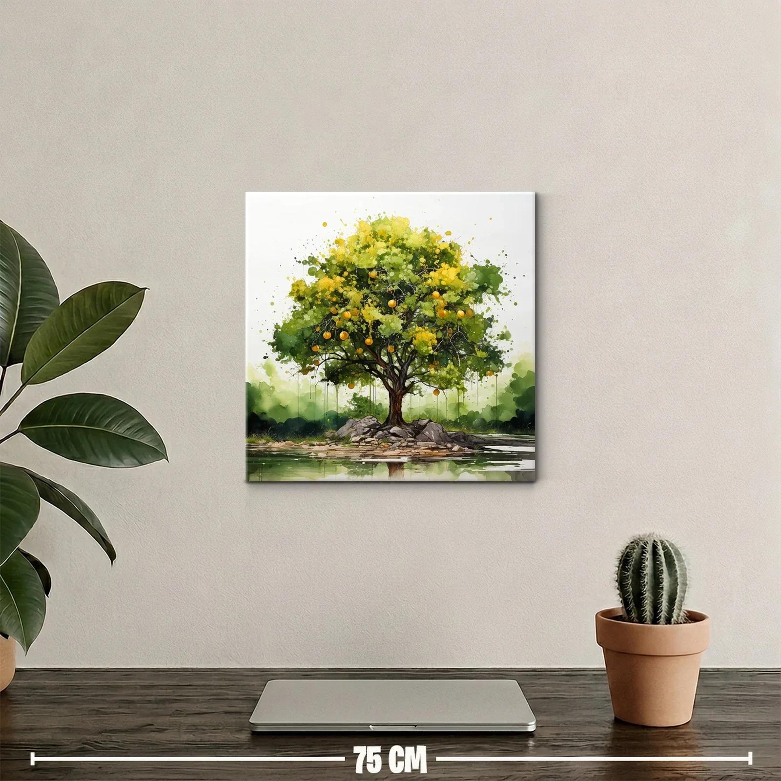 Árbol frutal vibrante sobre islote sereno — miniatura 2