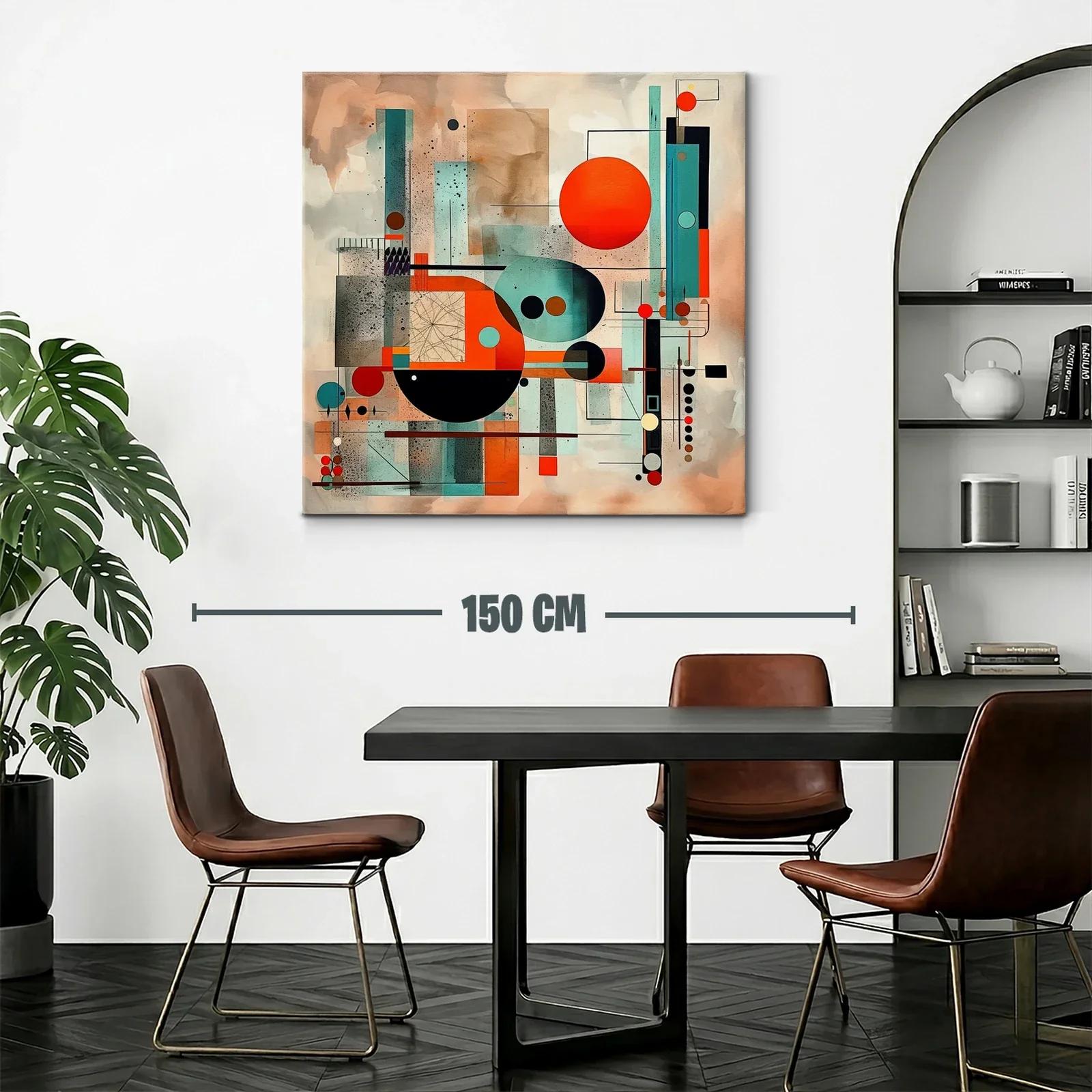Composición abstracta con círculos en tonos tierra y azul — miniatura 2