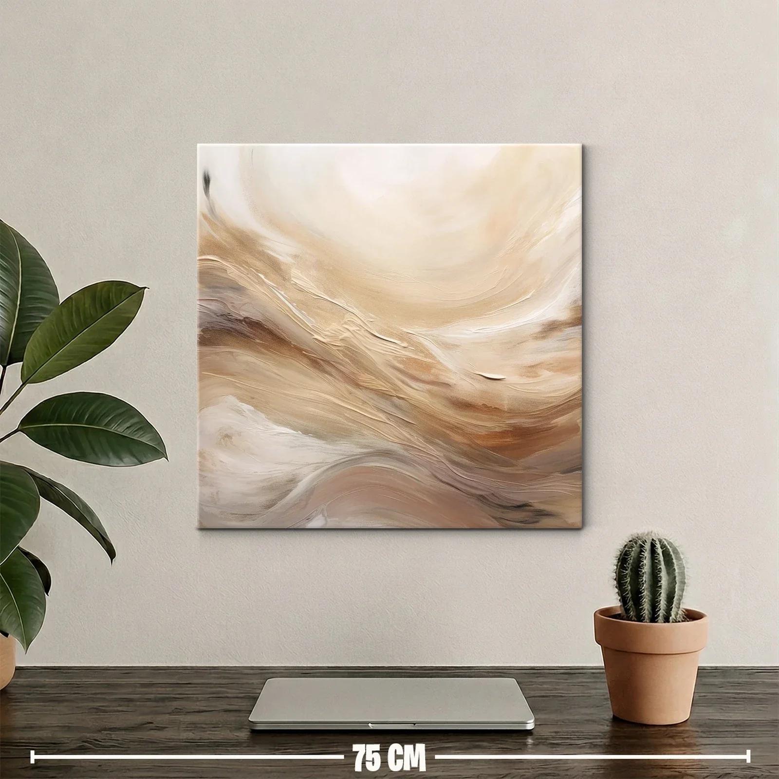 Composición abstracta con tonos tierra y crema delicados — miniatura 2