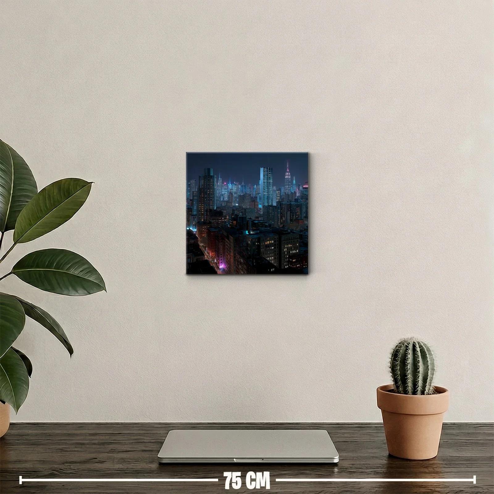 Panorámica nocturna de ciudad iluminada y vibrante — miniatura 2