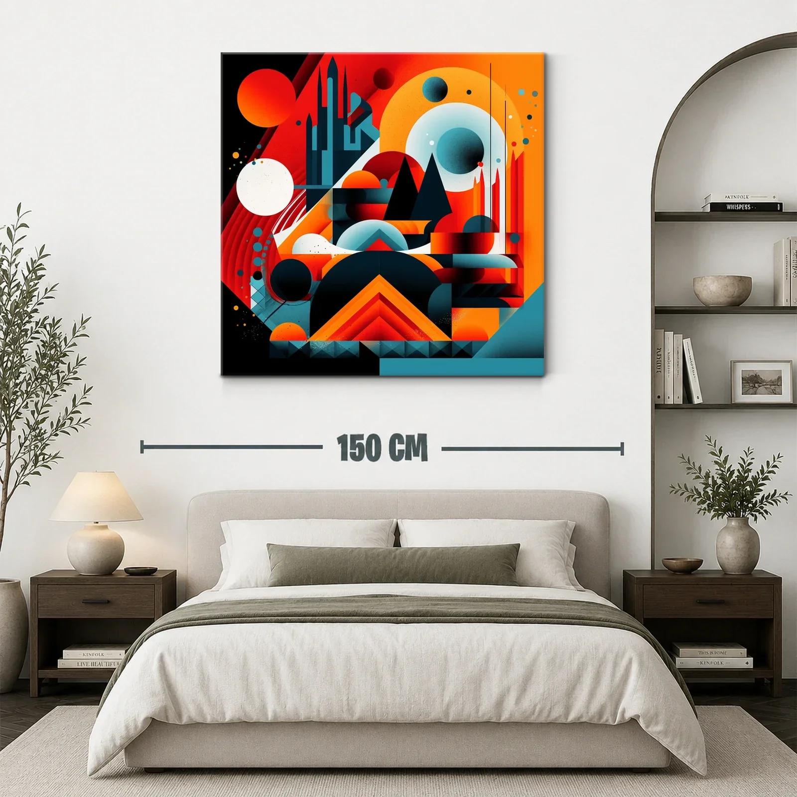 Composición geométrica vibrante con figuras abstractas y contrastes intensos — miniatura 3