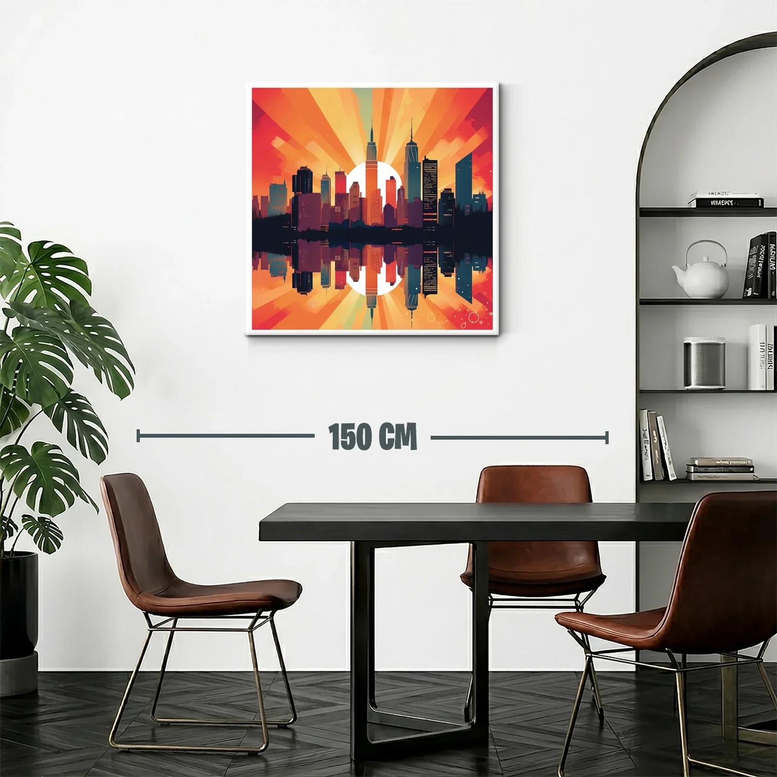 Atardecer urbano con reflejo sobre el agua vibrante — miniatura 2