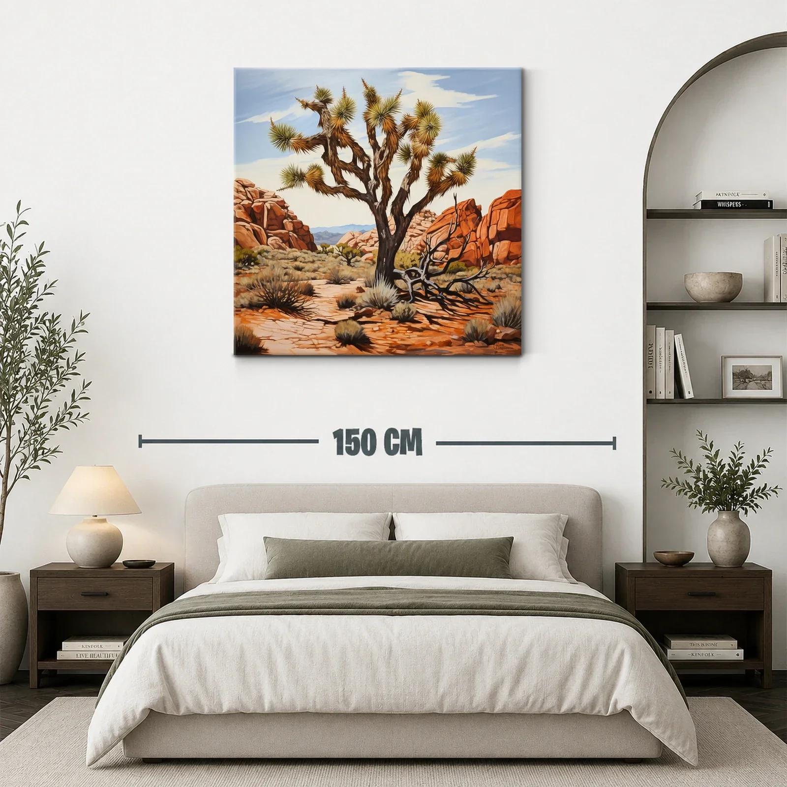 Paisaje árido con árbol solitario y rocas rojizas — miniatura 3