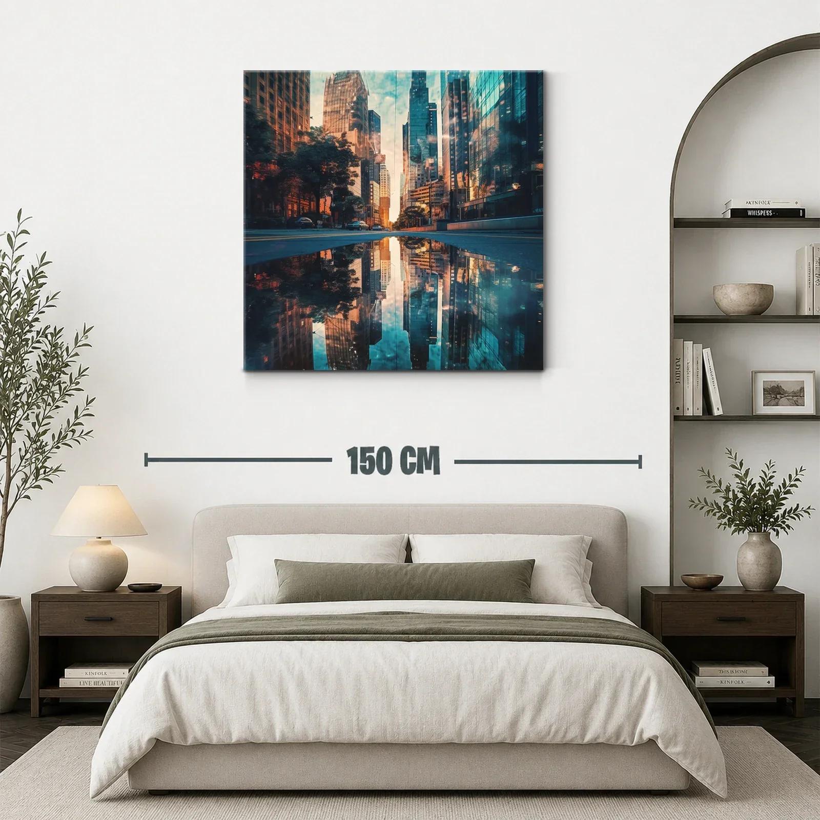 Reflejo urbano en atardecer vibrante y moderno — miniatura 3