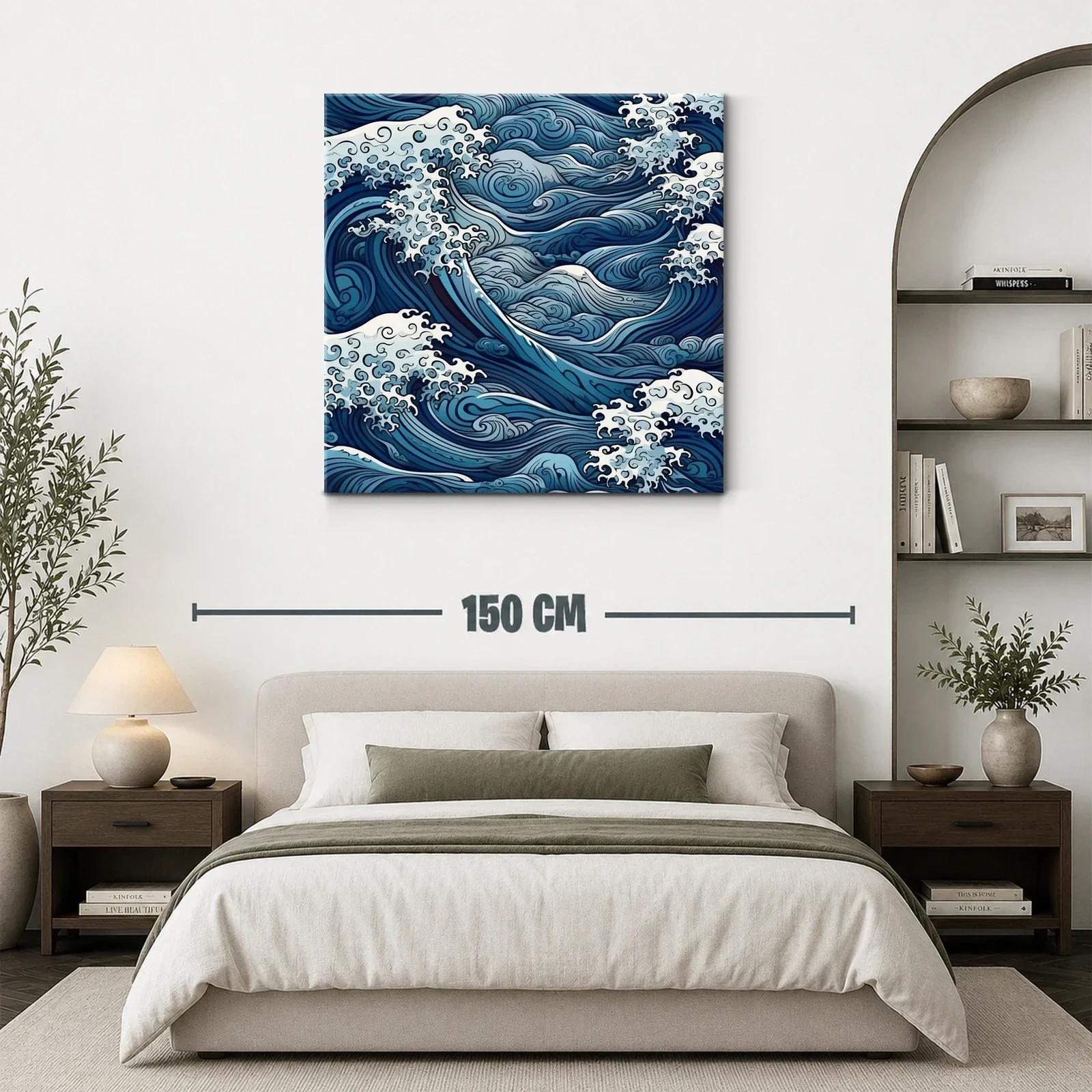 Olas en movimiento con tonos azules y blancos marinos — miniatura 3
