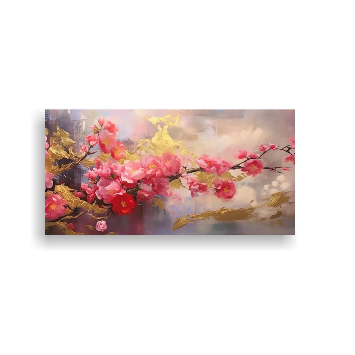 Cuadro rama de flores de cerezo rosadas con fondo etéreo