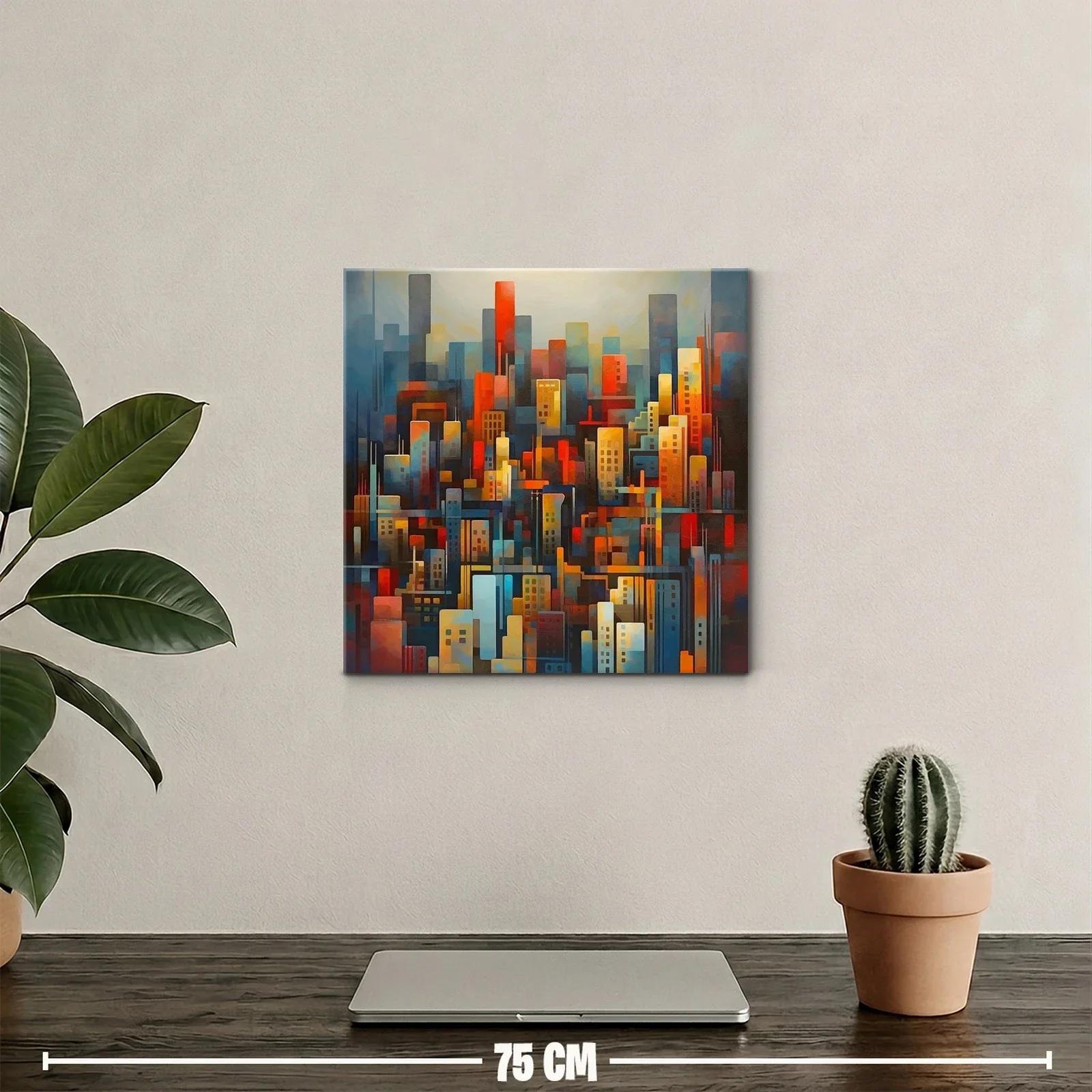 Composición urbana con vibrantes tonos cálidos y fríos — miniatura 2