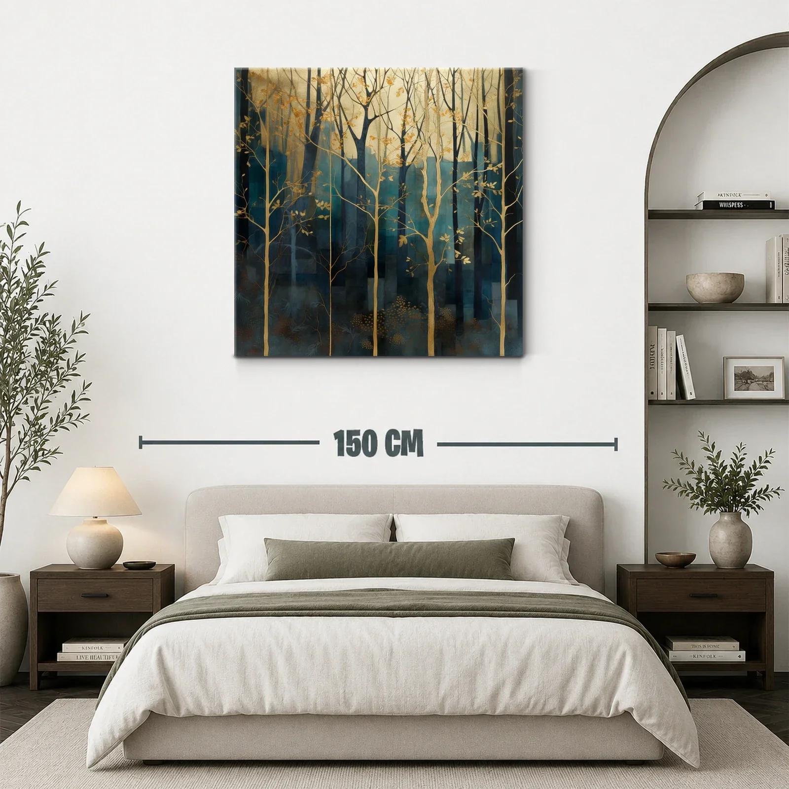 Bosque encantado con tonos dorados y azul profundo — miniatura 3
