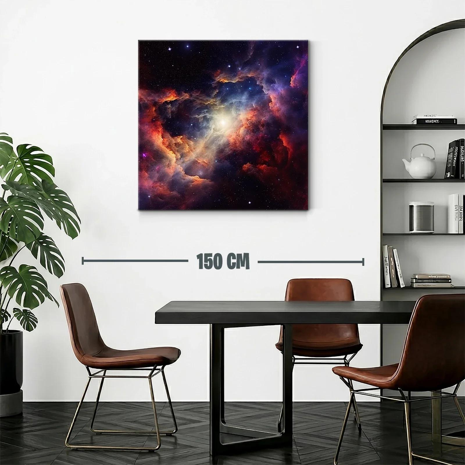 Cuadro nebulosa cósmica con vibrantes tonos cálidos y fríos — miniatura 2