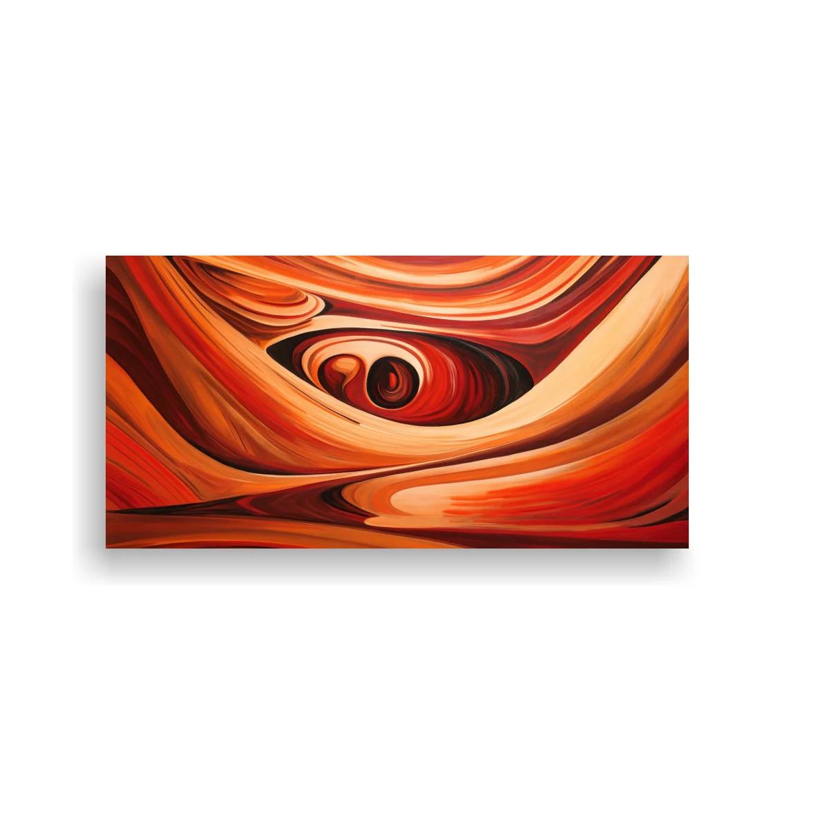 Cuadro formas onduladas abstractas con óvalo tipo ojo