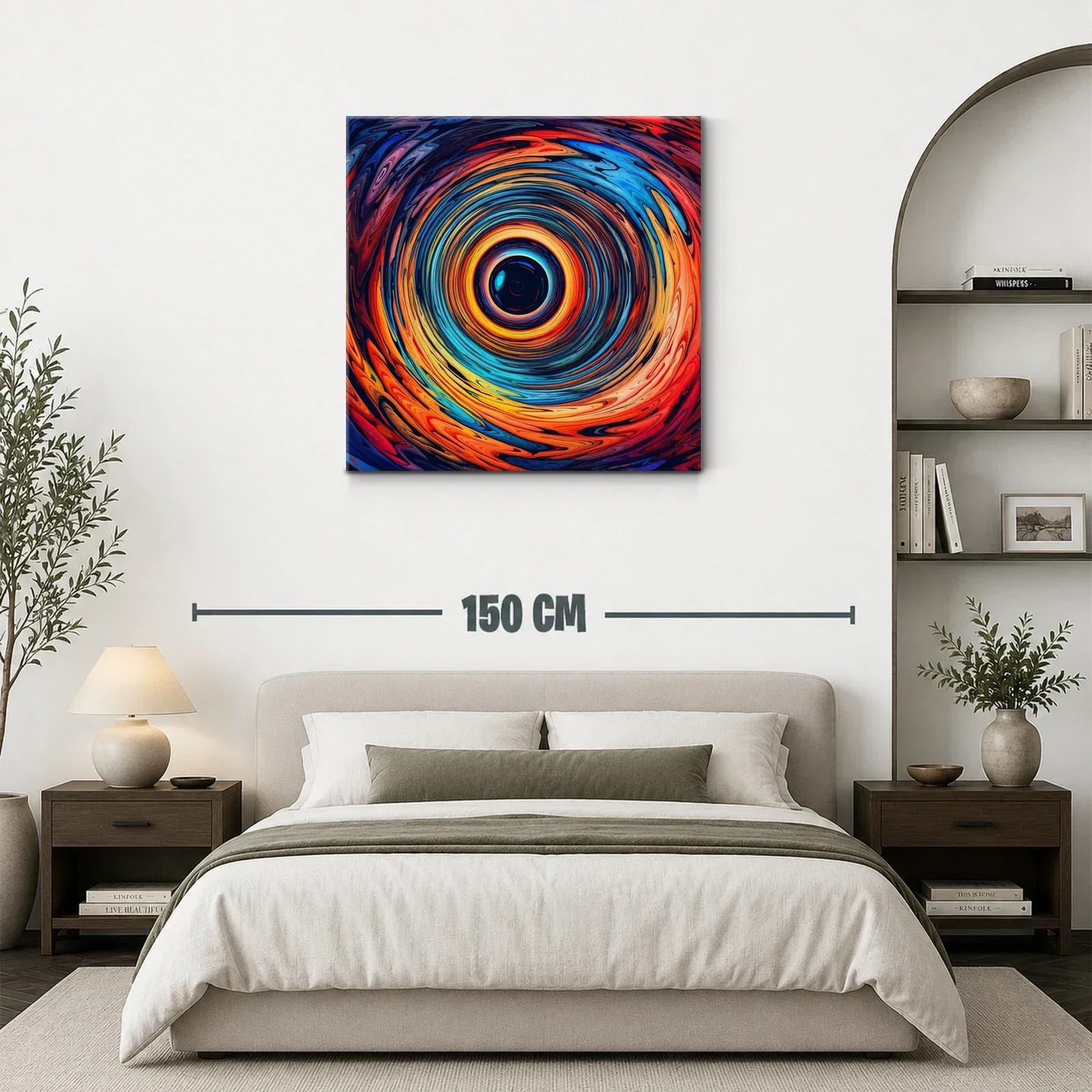 Cuadro Abstracto de Círculos Vibrantes y Movimiento Dinámico — miniatura 3