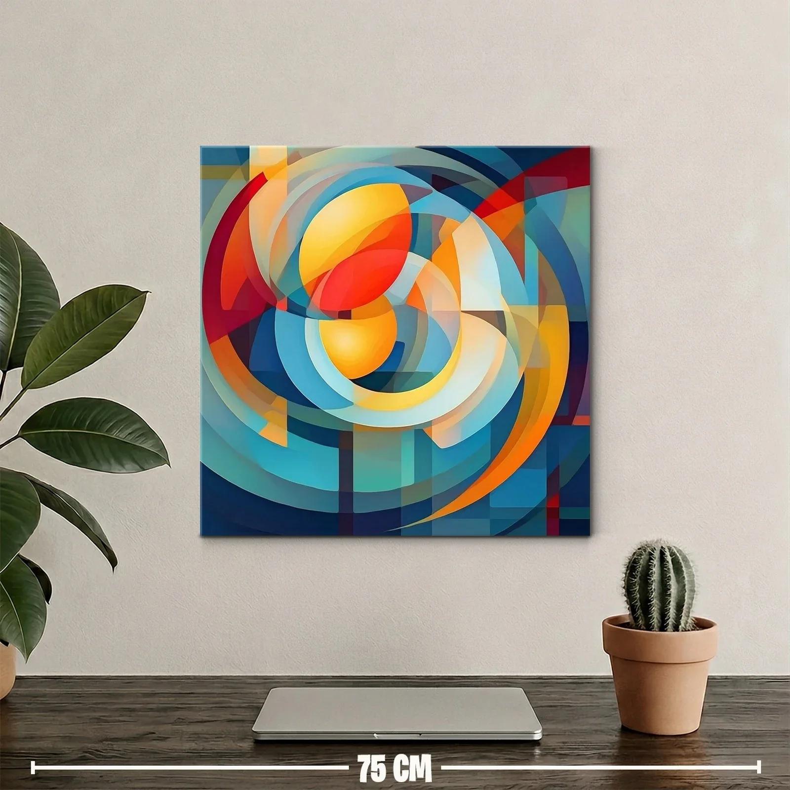 Composición abstracta con vibrantes formas circulares y tonos cálidos — miniatura 2