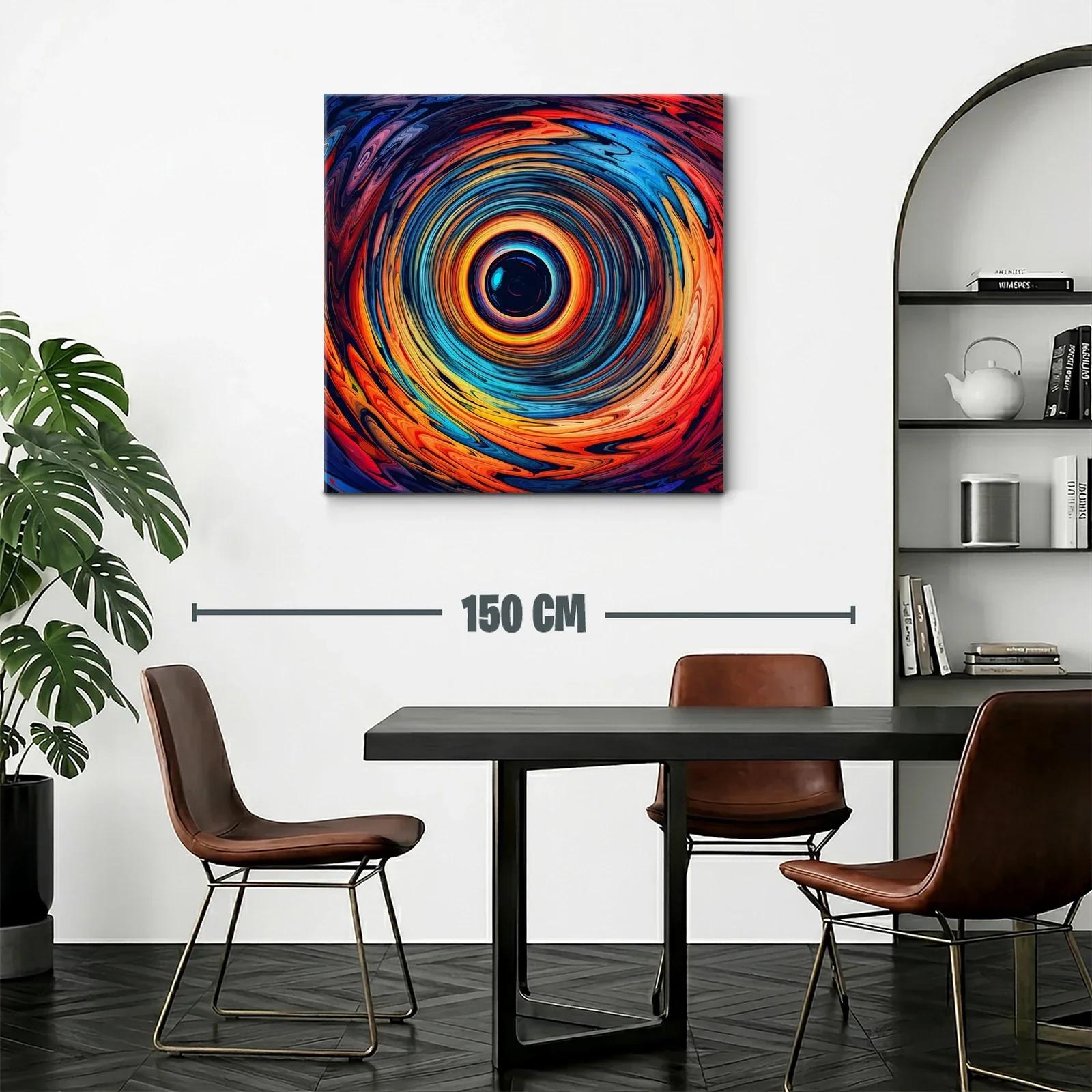Cuadro Abstracto de Círculos Vibrantes y Movimiento Dinámico — miniatura 2