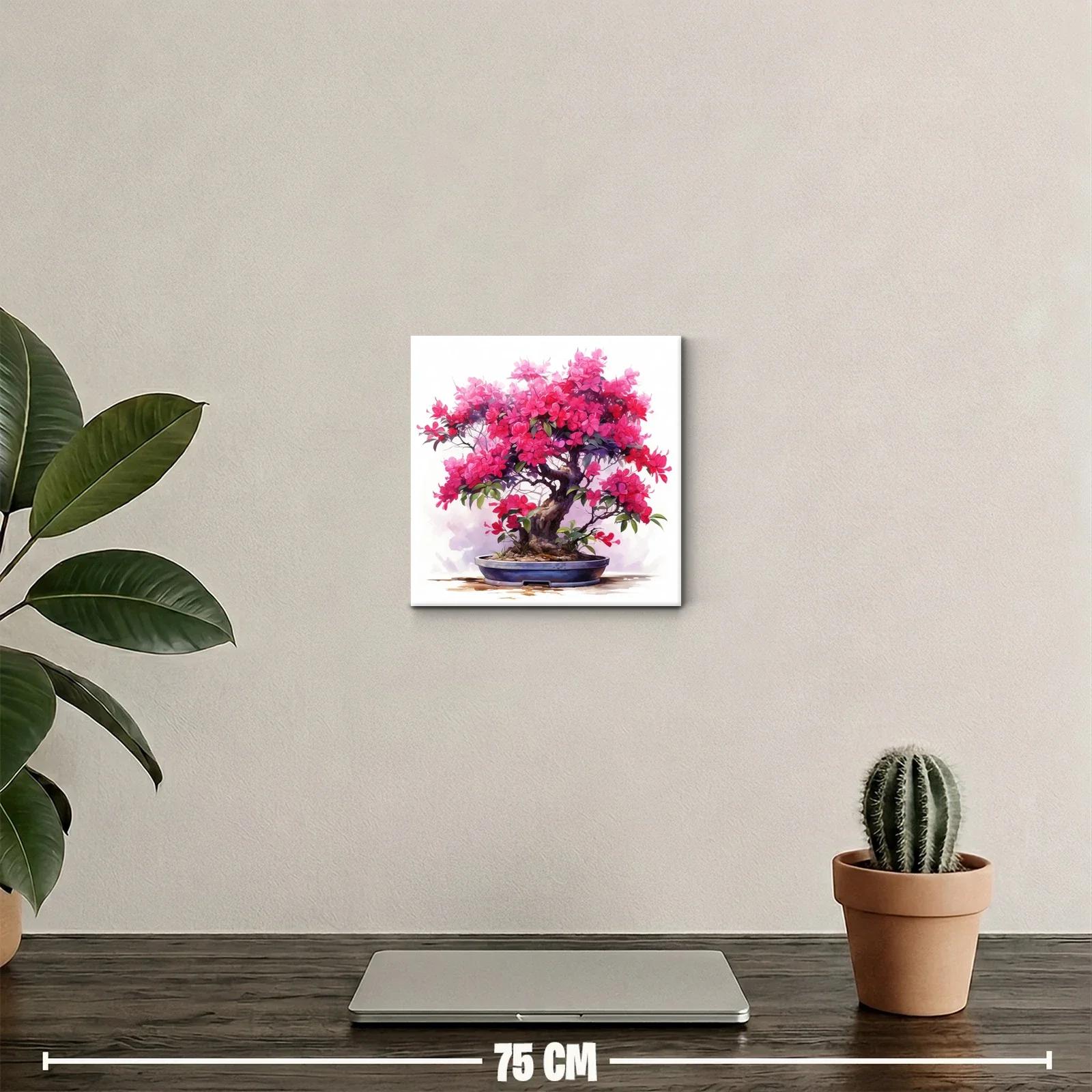 Armonía floral con bonsái en vibrantes tonos rosas y verdes — miniatura 2