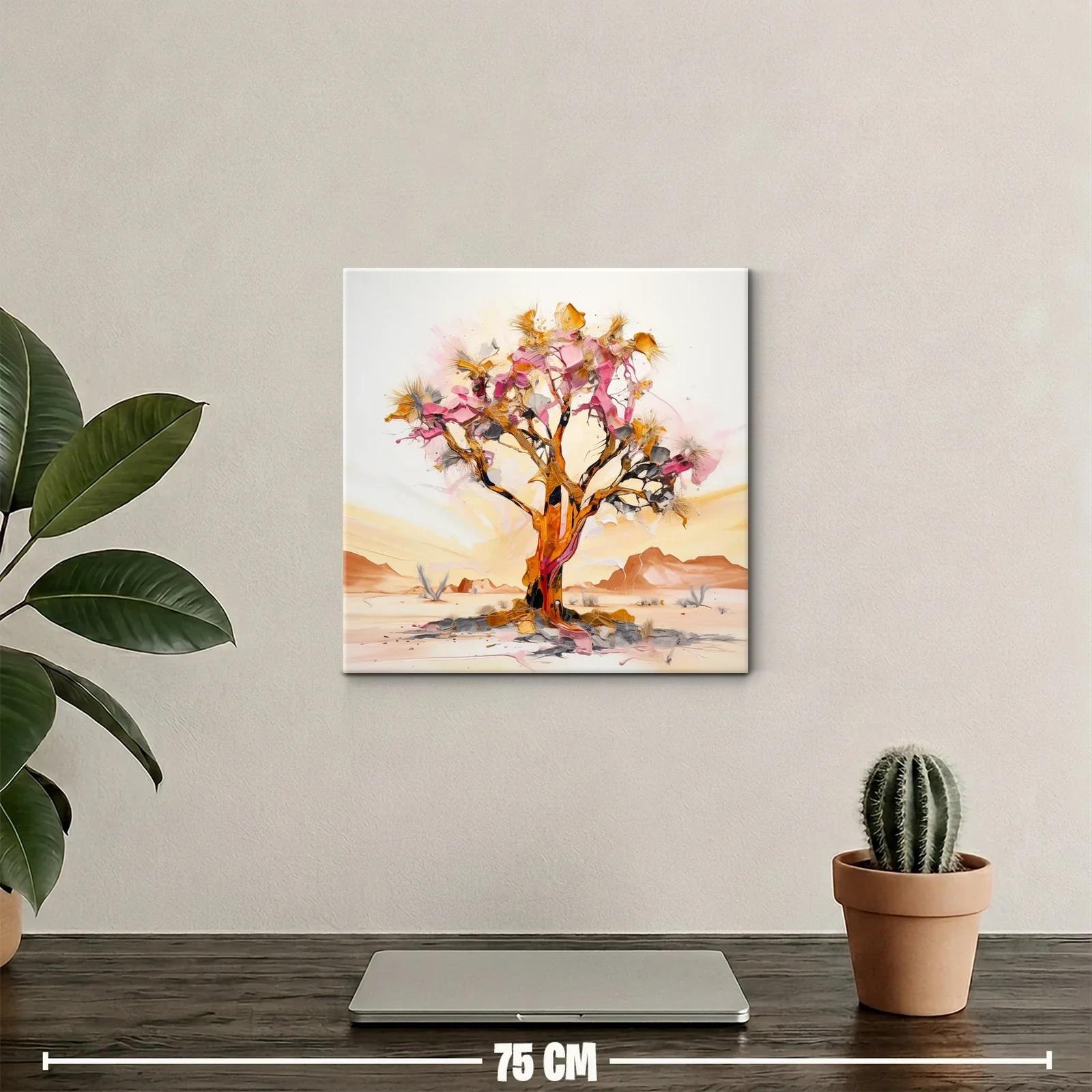 Árbol abstracto en tonos cálidos y acentos rosas — miniatura 2