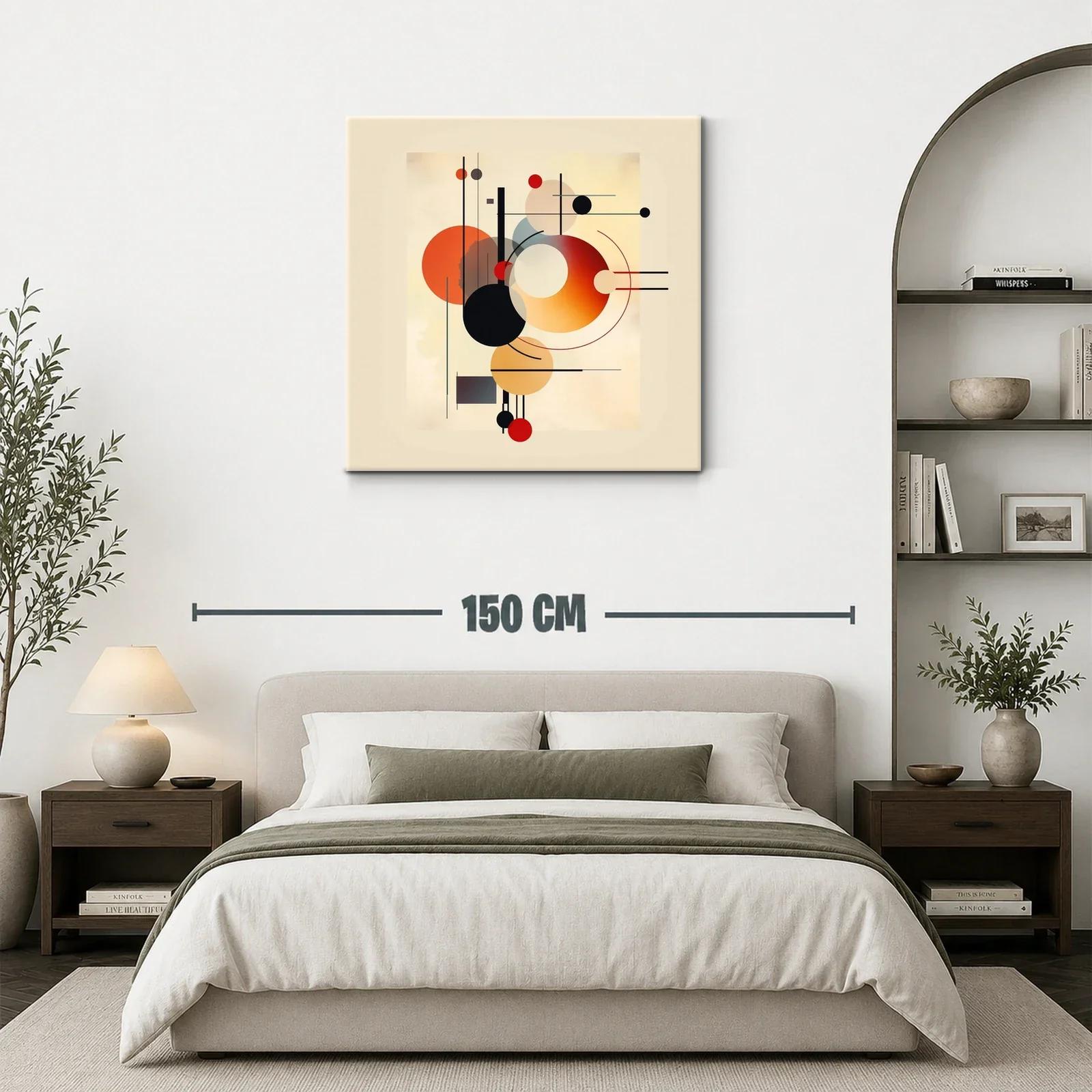 Composición abstracta con formas circulares en tonos cálidos — miniatura 3