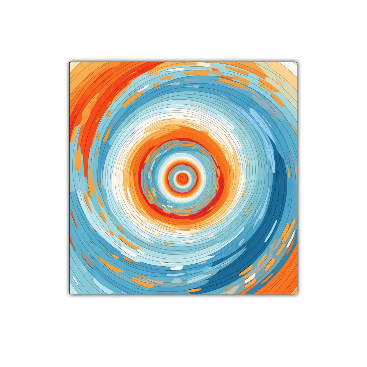 Cuadro abstracto con círculos concéntricos vibrantes — imagen principal