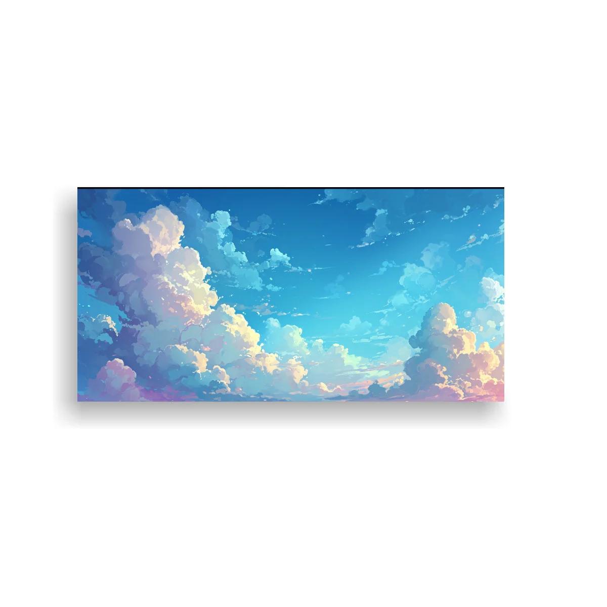 Cuadro nubes en el cielo con tonos pastel