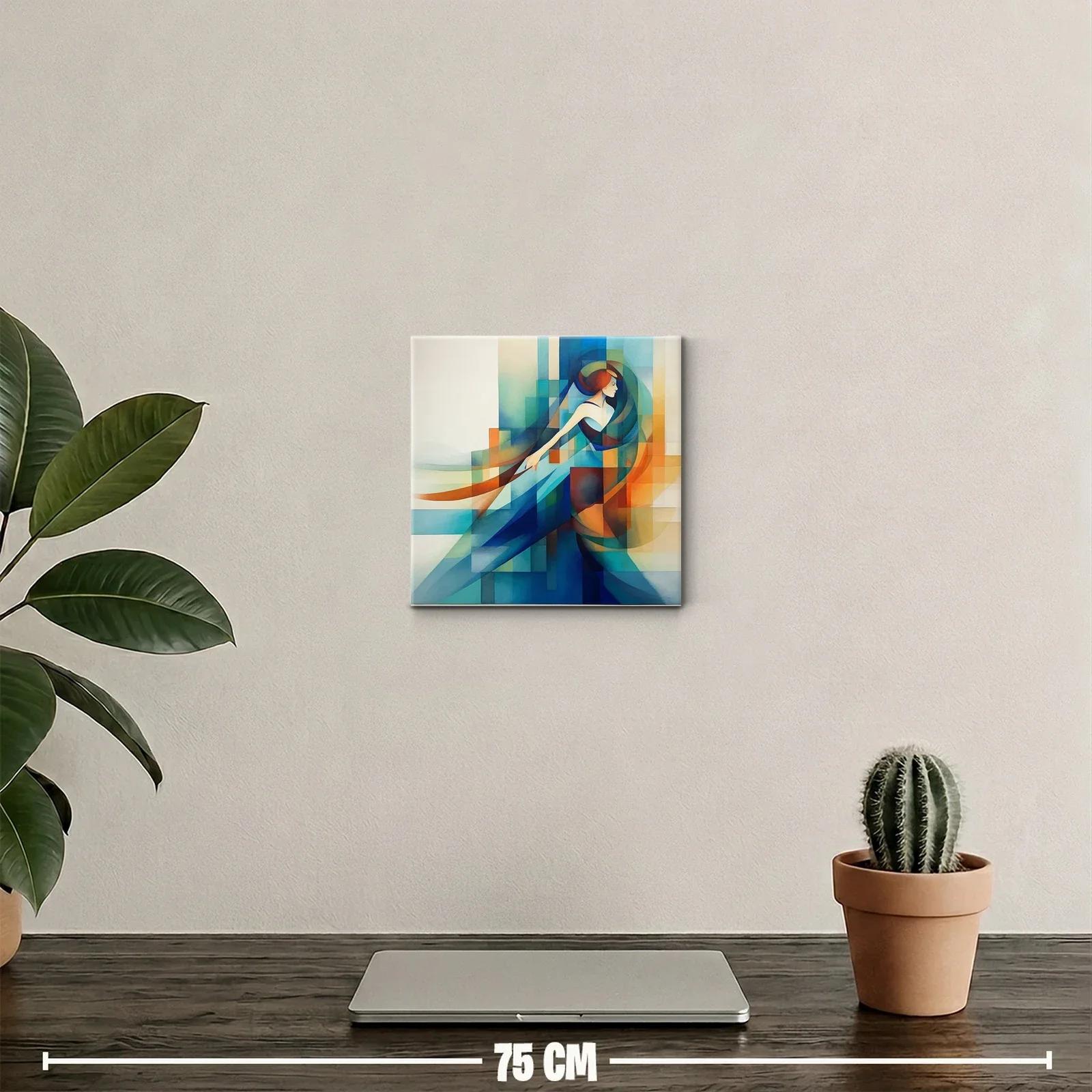 Figura femenina abstracta en movimiento y color vibrante — miniatura 2