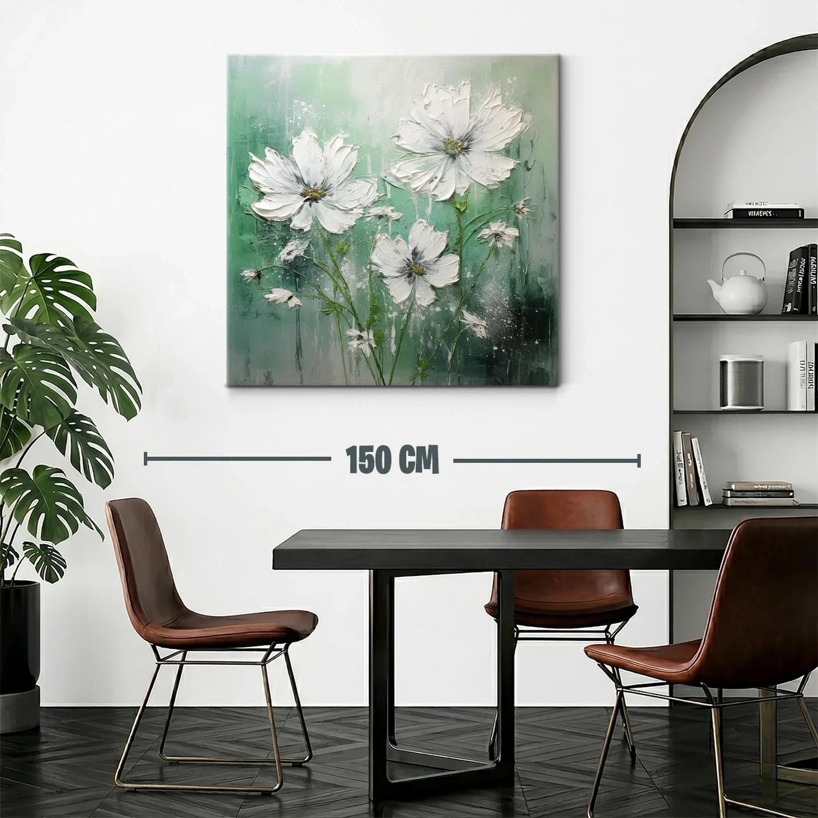 Cuadro floral en tonos verdes y blancos suaves — miniatura 2