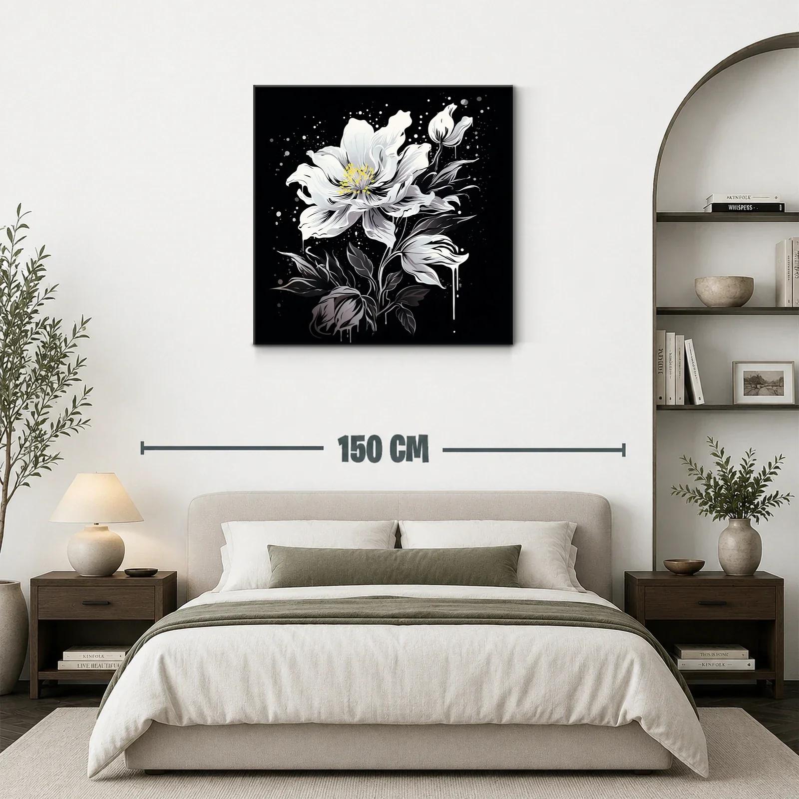 Floral blanco y negro con toque moderno y elegante — miniatura 3