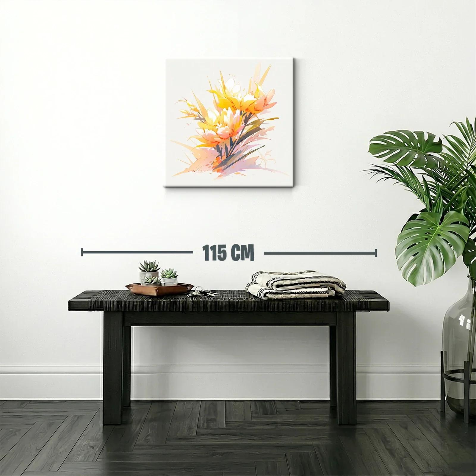 Cuadro Floral con Tonos Anaranjados y Amarillos Vibrantes — miniatura 2