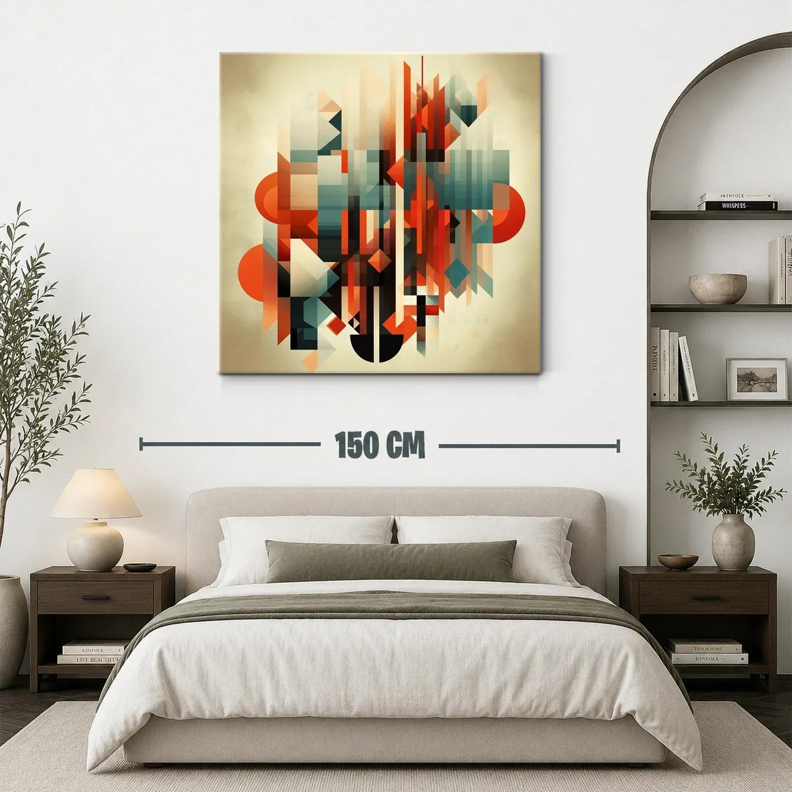 Composición abstracta con formas geométricas en tonos cálidos — miniatura 3