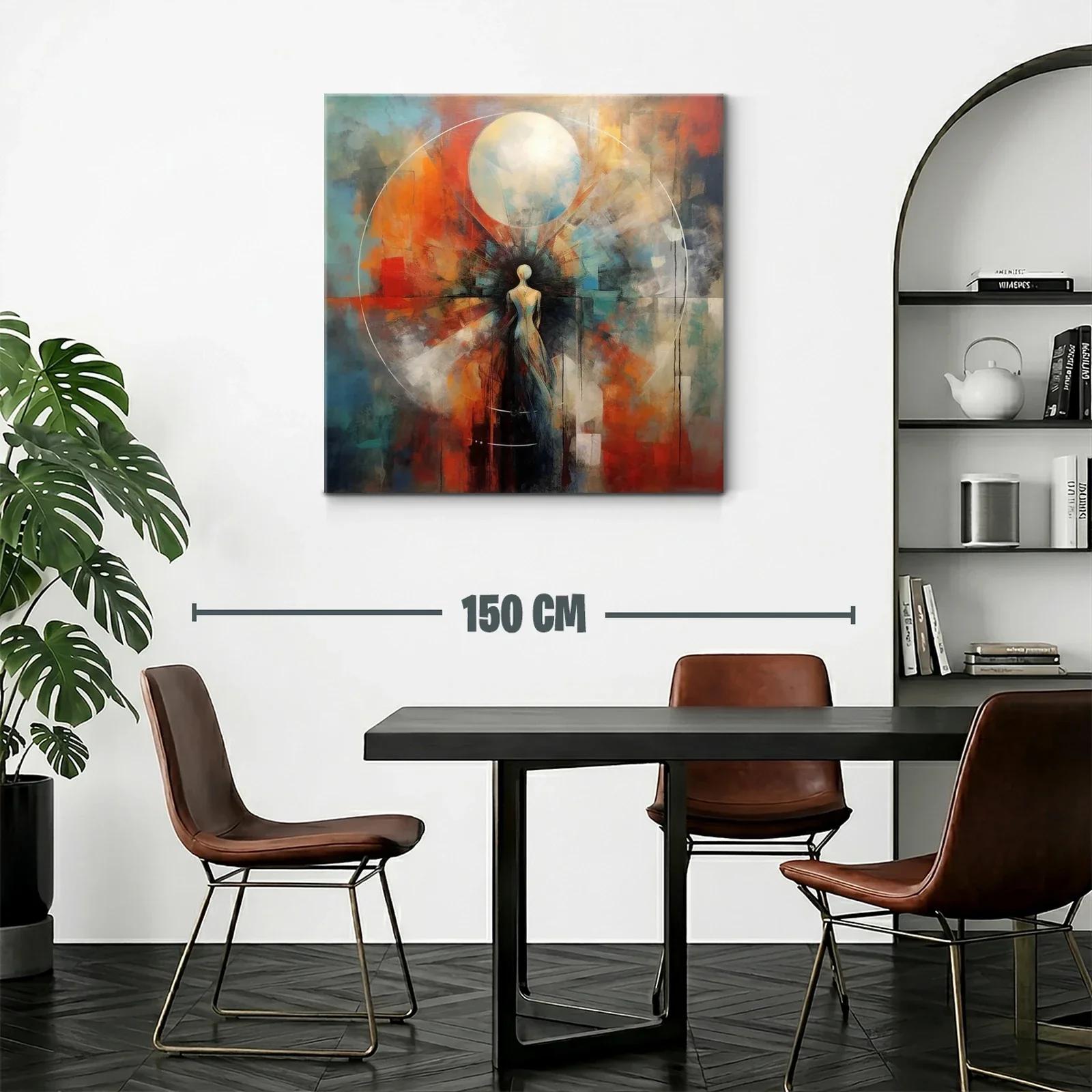 Figura humana abstracta con halo de luz y contraste vibrante — miniatura 2